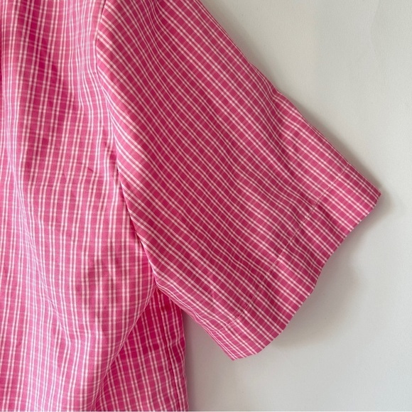 ASOS DESIGN Women’s Plaid Pink Short Sleeve Button Down Crop Top Size 4 - Picture 6 of 9